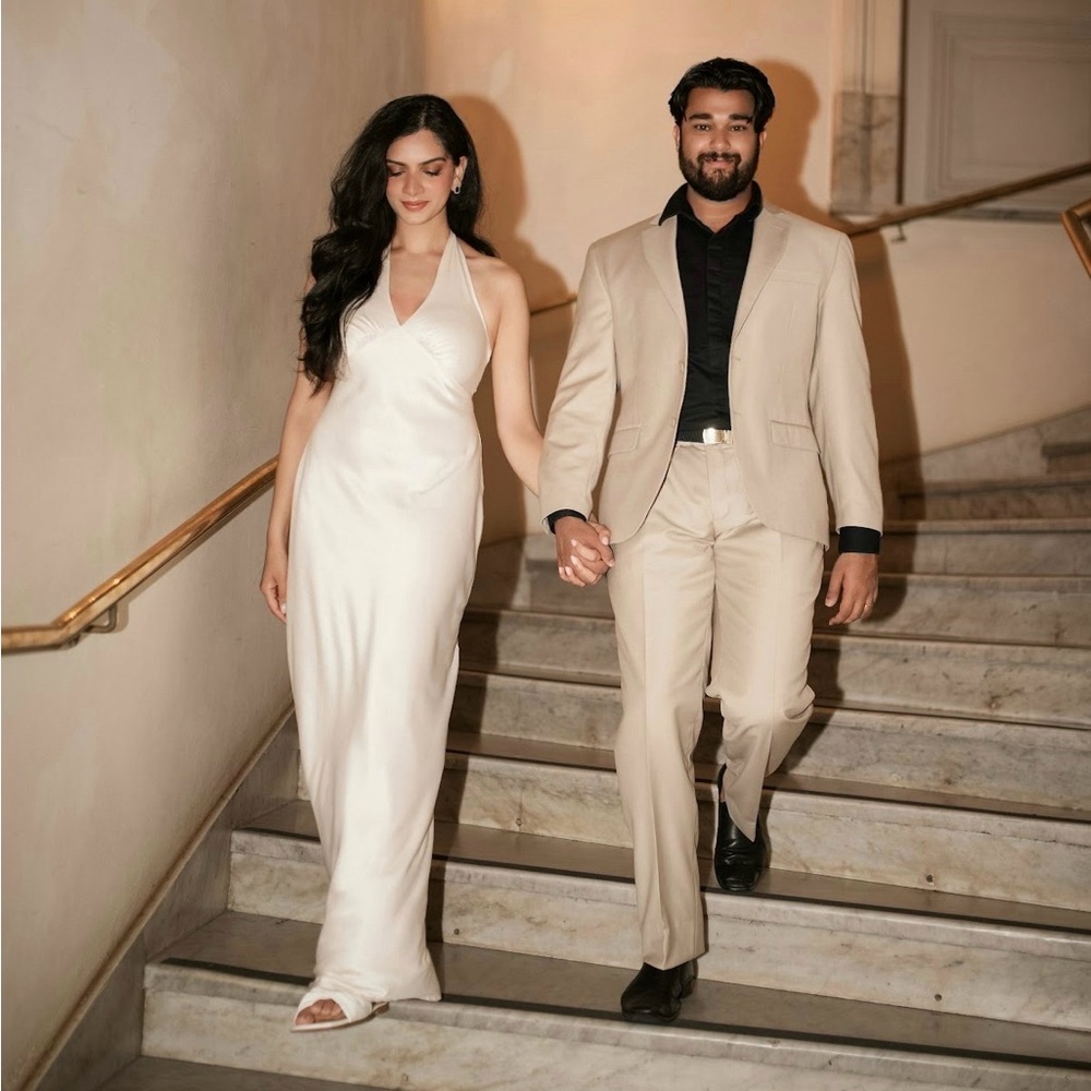 Peppermayo Cream Halter V-Neck Maxi Dress - Picture 3 of 5